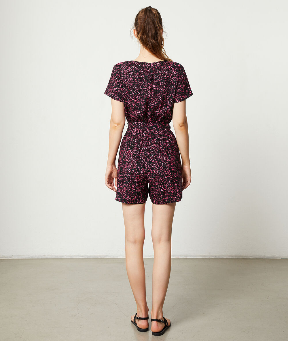 Mono corto estampado de lunares negro.