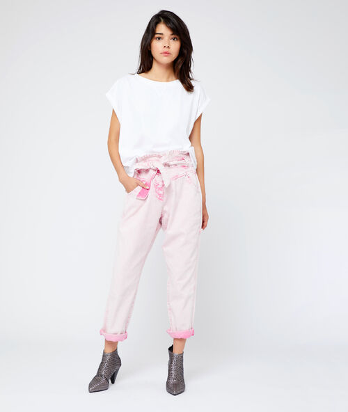 Camiseta cuello redondo algod&oacute;n crudo.