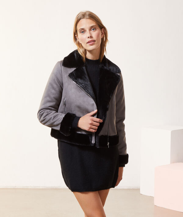 Chaqueta biker dos texturas Chaqueta biker dos texturas