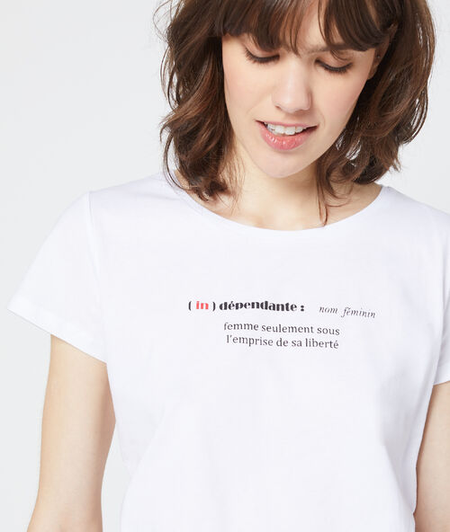 Camiseta ‘indépendante’ en algodón crudo.
