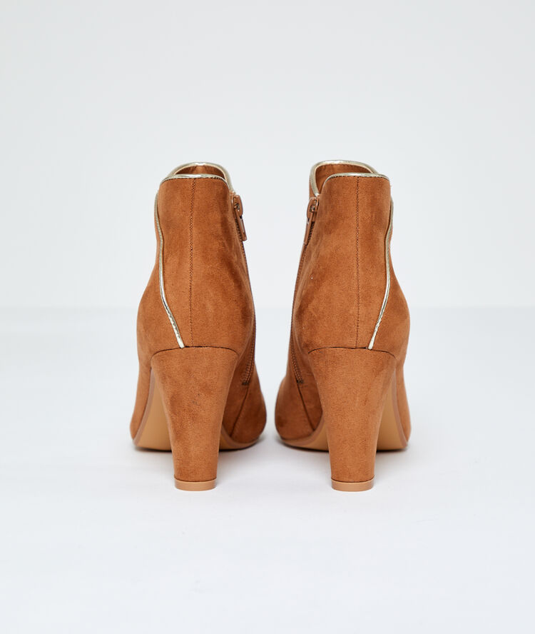 Botines de talón efecto ante c.camel.