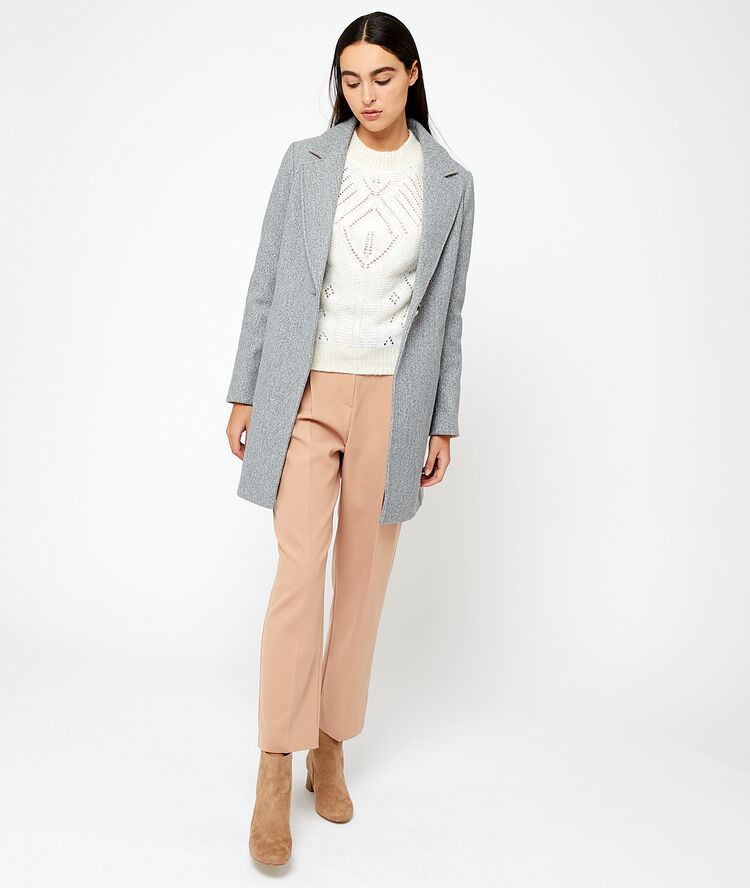 Manteau droit anthracite.