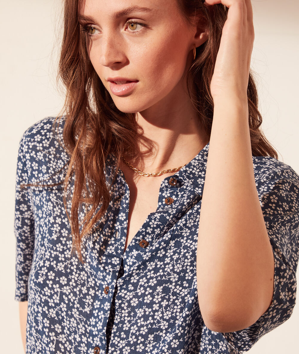 Camisa manga corta, estampado floral c.emy.