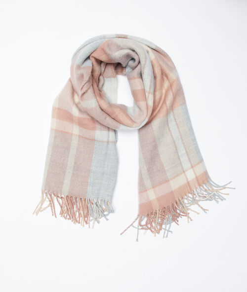 Bufanda plaid a cuadros rosa.