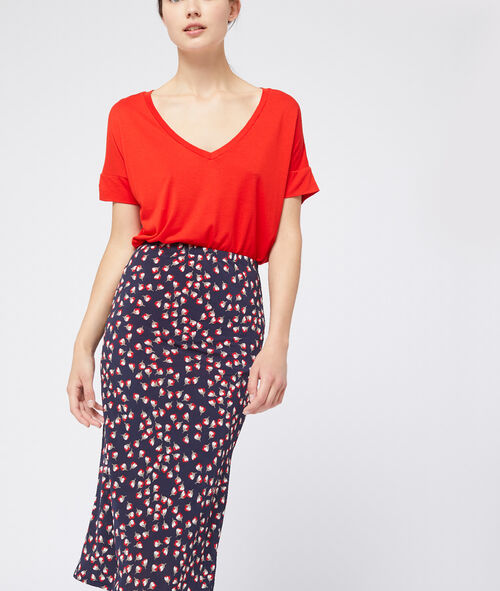Falda recta estampado floral Falda recta estampado floral