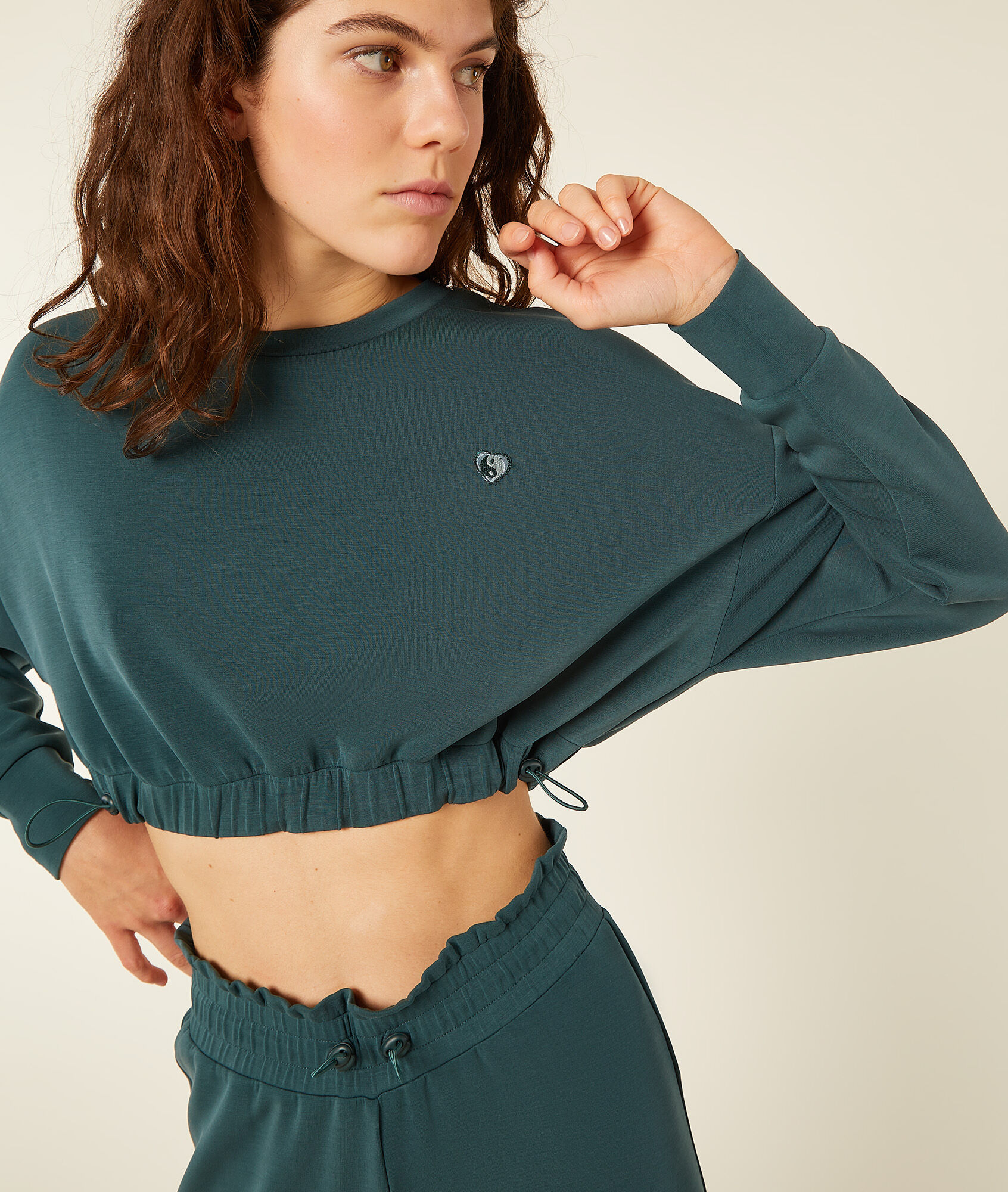 Sudadera corta - AURORE - EMERALD - ETAM