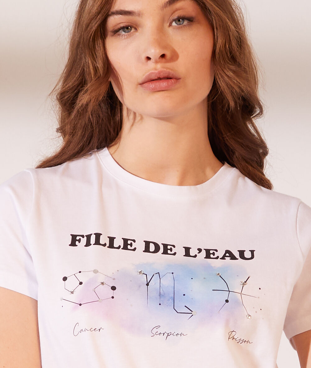 Camiseta estampada 'fille de l'eau' blanco.