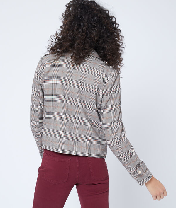 Chaqueta motera estampado Príncipe de Gales Chaqueta motera estampado Príncipe de Gales