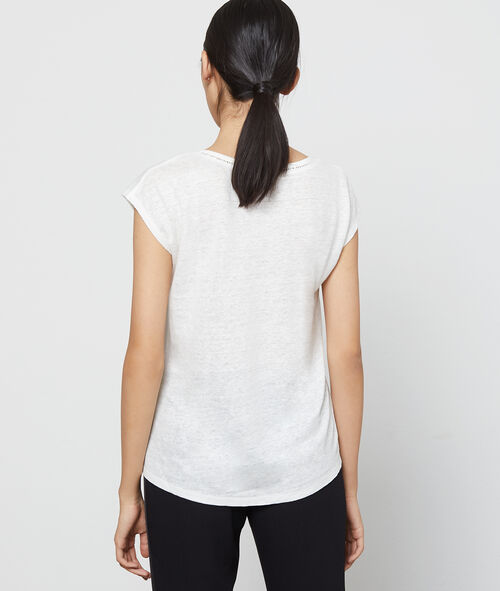 Camiseta cuello en V 100% lino Camiseta cuello en V 100% lino