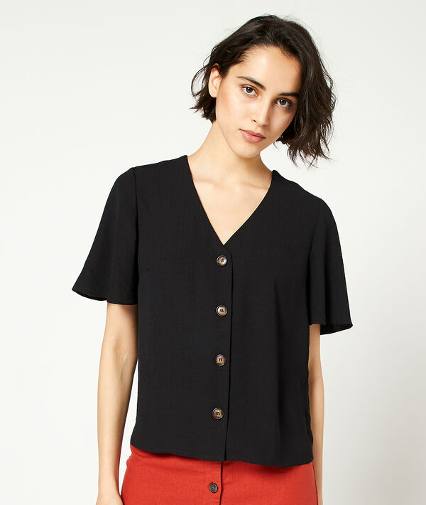 Blusa lisa con botones Blusa lisa con botones