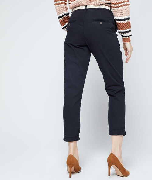 Pantalon court ceinturé en coton bio Pantalon court ceinturé en coton bio