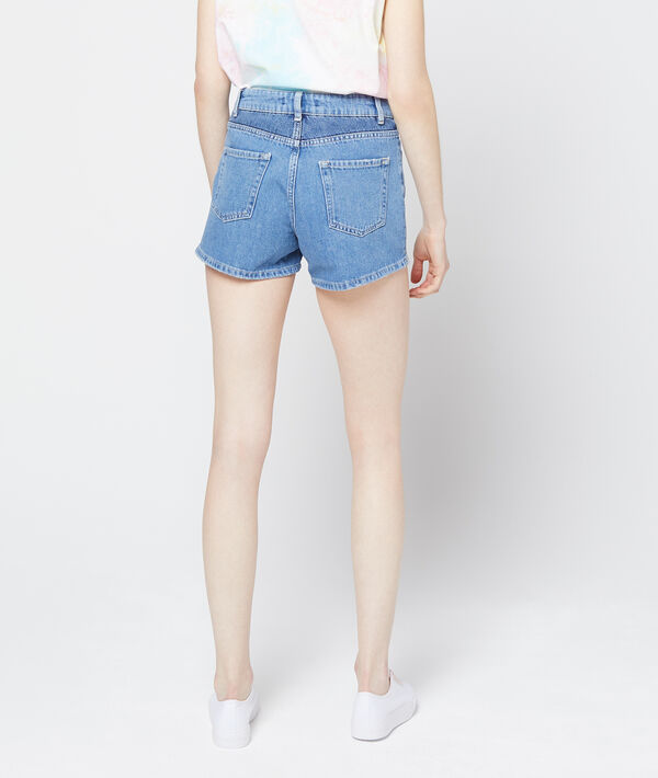 Pantalón corto vaquero efecto decolorado Pantalón corto vaquero efecto decolorado