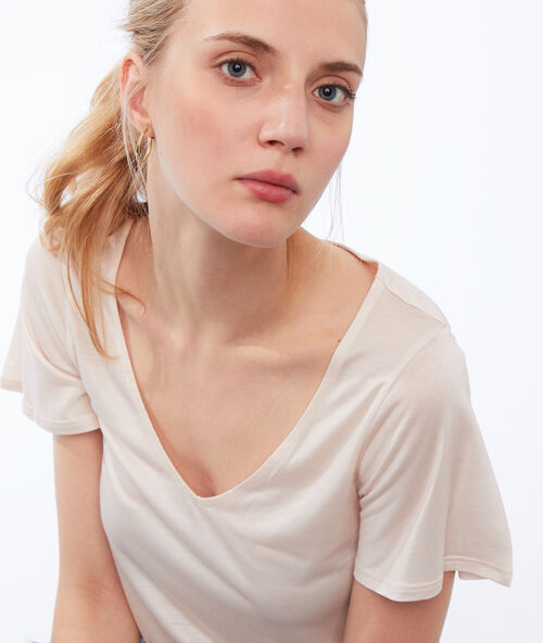 Camiseta escote en v tencel c.nude.