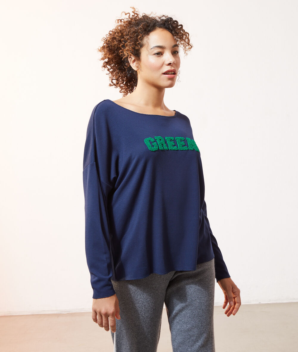 Sudadera ‘green’ azul marino.