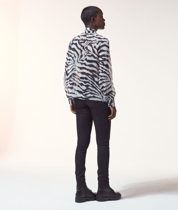 Blouse col lavalière imprimé zébré Blouse col lavalière imprimé zébré