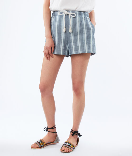 Pantalón corto estampado de rayas c.denim.