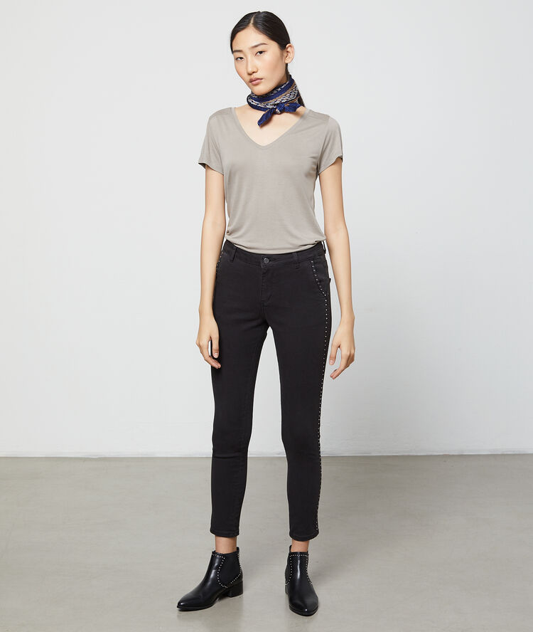 Camiseta cuello en v c.beige.