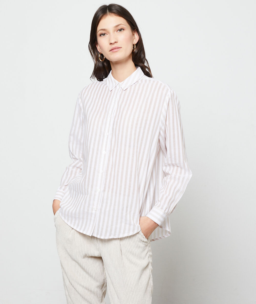 Camisa a rayas c.beige.
