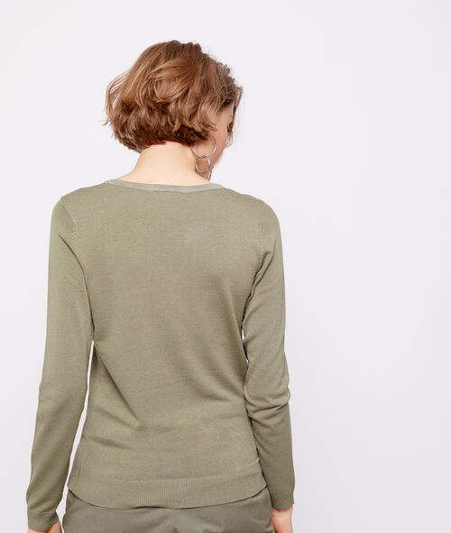 Jersey de punto fino con cuello abotonado Jersey de punto fino con cuello abotonado