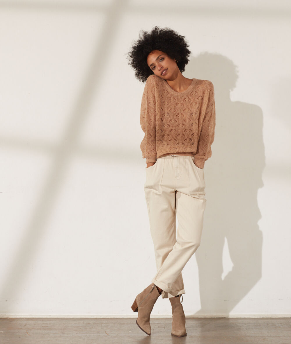 Jersey de punto calado c.camel.