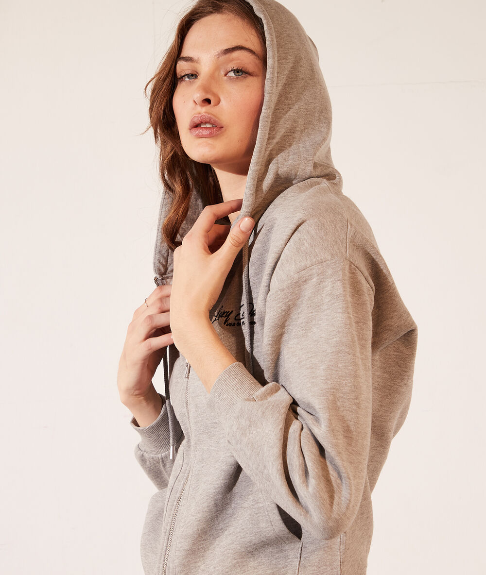 Sudadera 'lazy day' c.gris jaspeado.