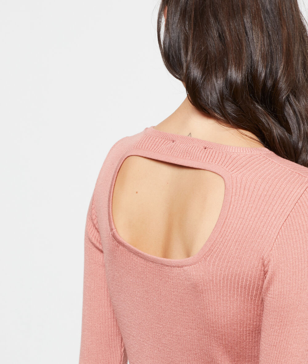 Vestido espalda abierta rosa.