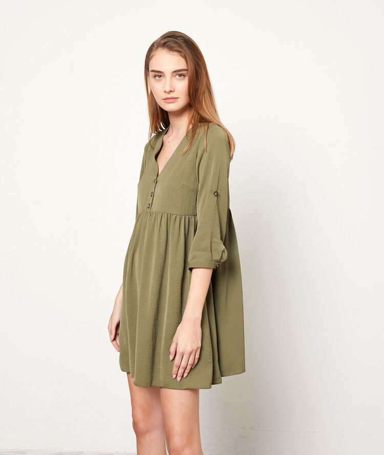 Vestido holgado caqui clair.