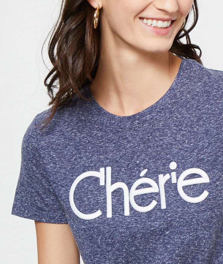 Camiseta ‘chérie' azul marino.