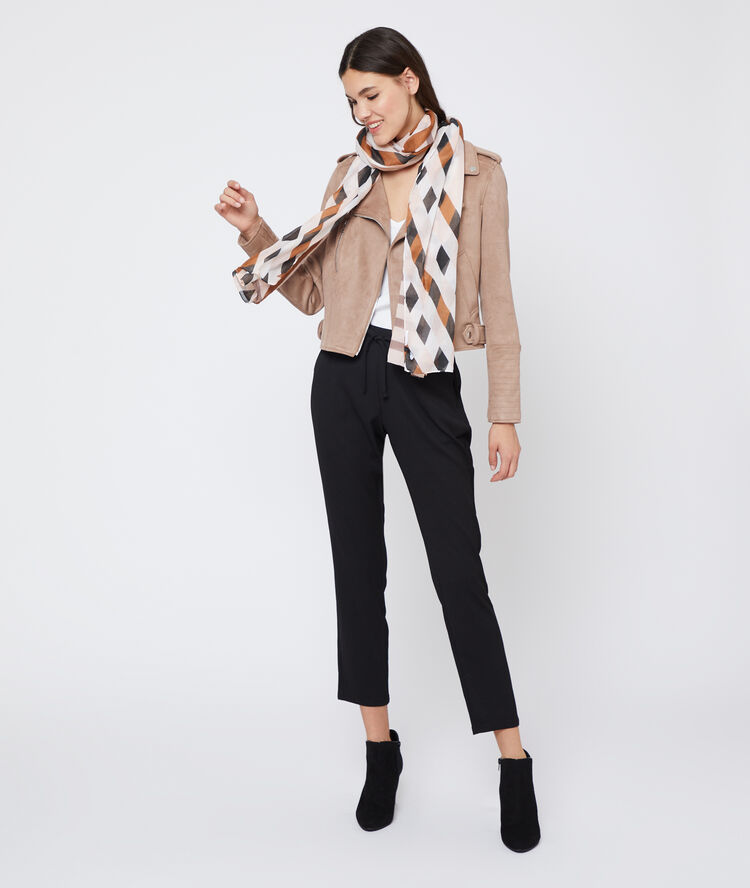 Chaqueta motera efecto ante c.beige.