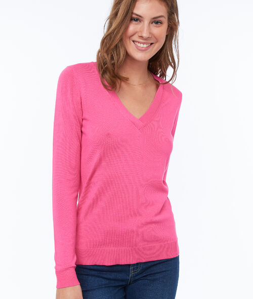 Jersey liso escote en V Jersey liso escote en V