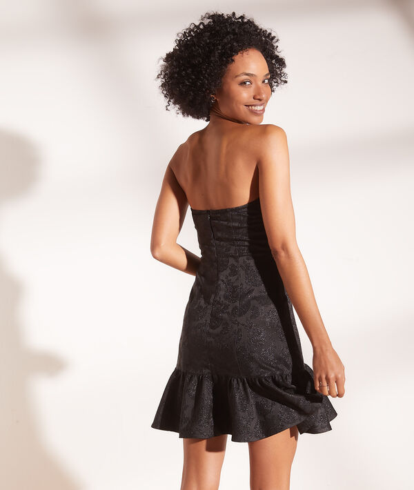 Vestido palabra de honor jacquard Vestido palabra de honor jacquard