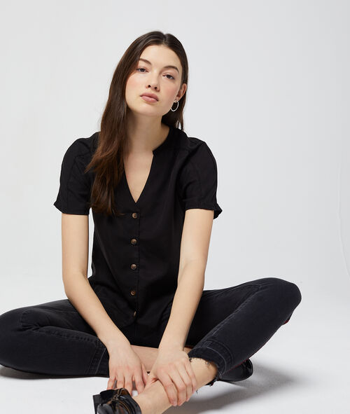 Blusa abotonada en Tencel Blusa abotonada en Tencel