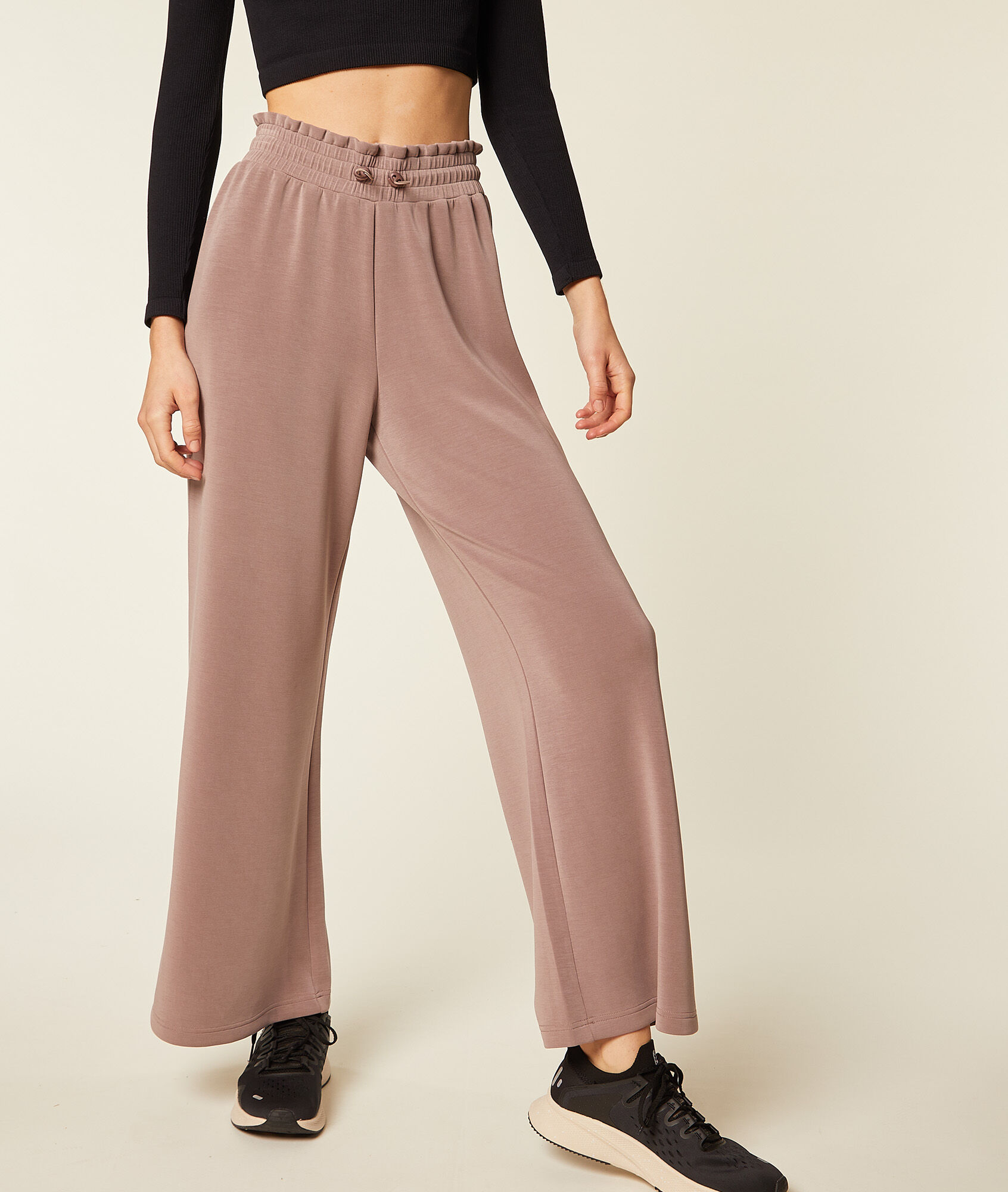 Pantalón jogger ancho - AGATHE - TAUPE CLAIR - ETAM