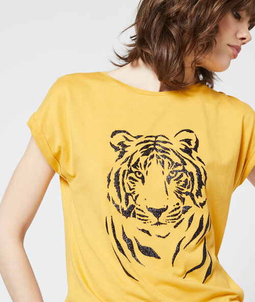 Camiseta serigrafiada de tigre c.curry.