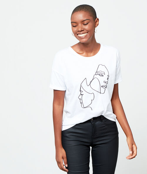 Camiseta serigrafiada de algod&oacute;n bio blanco.