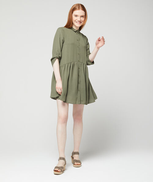 Vestido camisero holgado c.caqui.