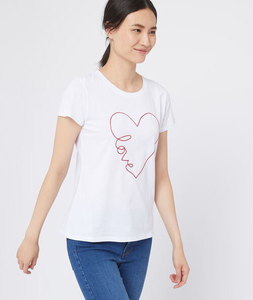 Camiseta &lsquo;love&rsquo; de algod&oacute;n crudo.