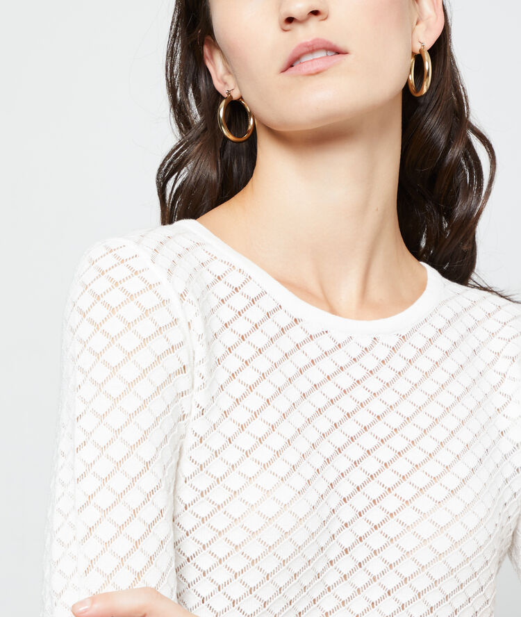 Jersey de punto calado blanco.