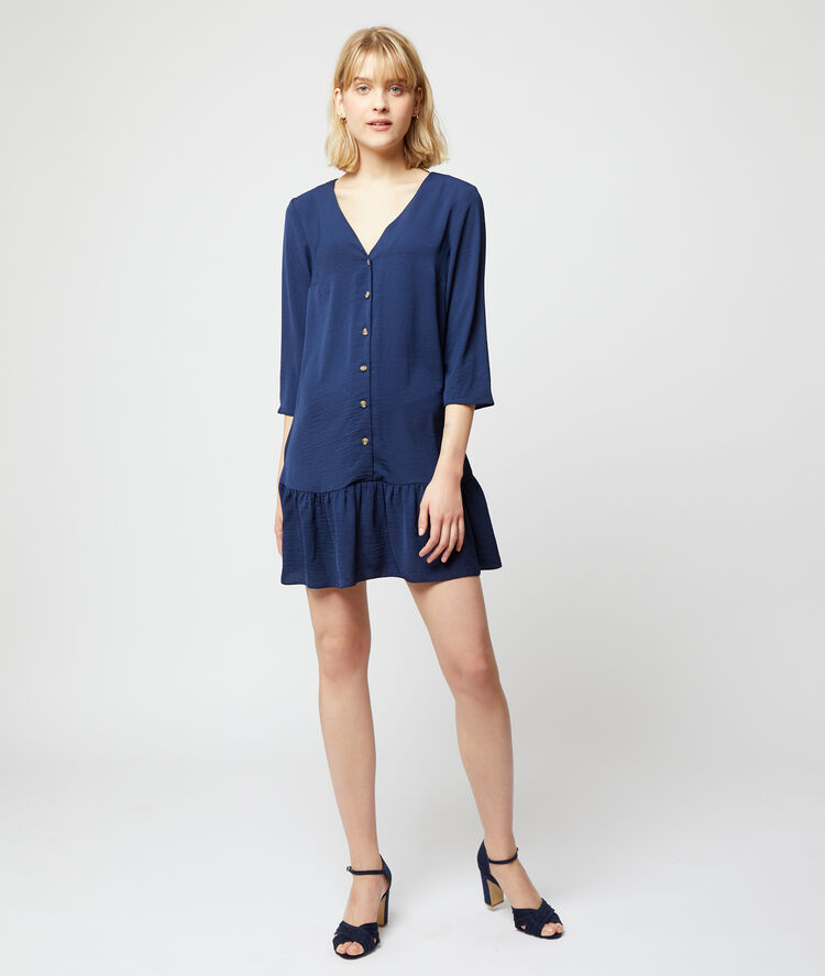 Vestido camisero azul marino.