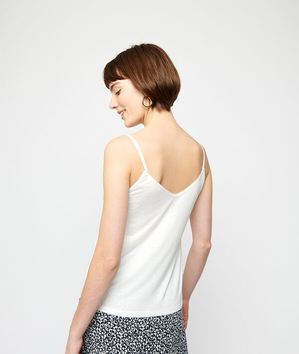 Camisola satinada escote de encaje Camisola satinada escote de encaje