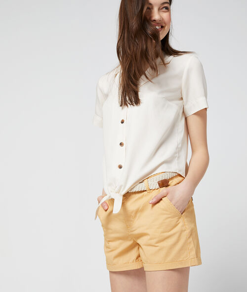 Short chino de rayas de algodón 100% orgánico Short chino de rayas de algodón 100% orgánico