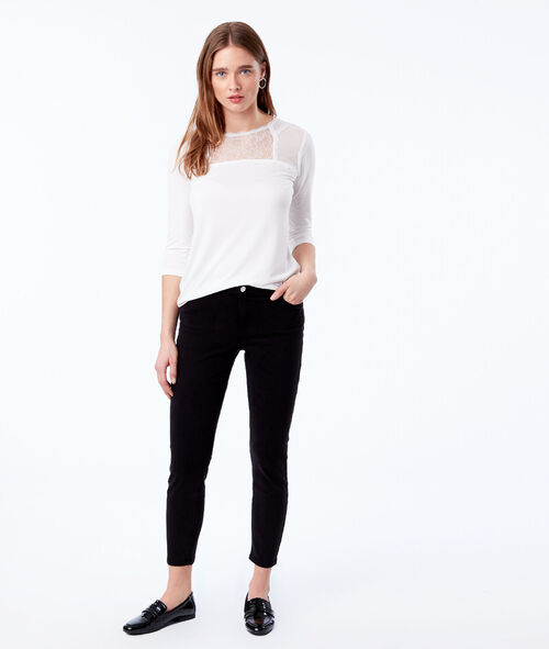 Camiseta manga larga escote guipur Camiseta manga larga escote guipur