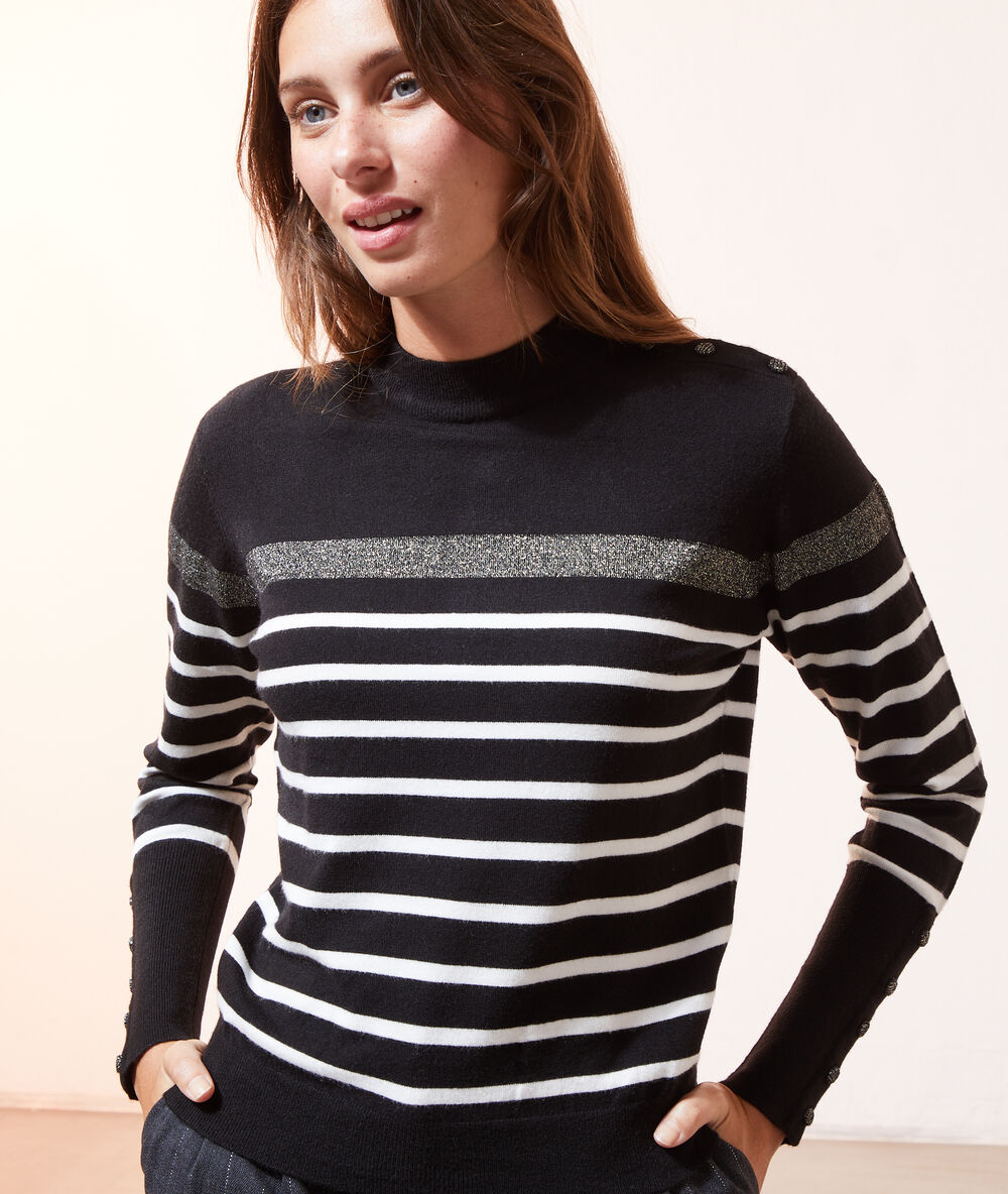 Jersey de rayas marineras negro.