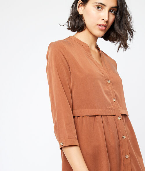 Vestido camisero de tencel sabana.
