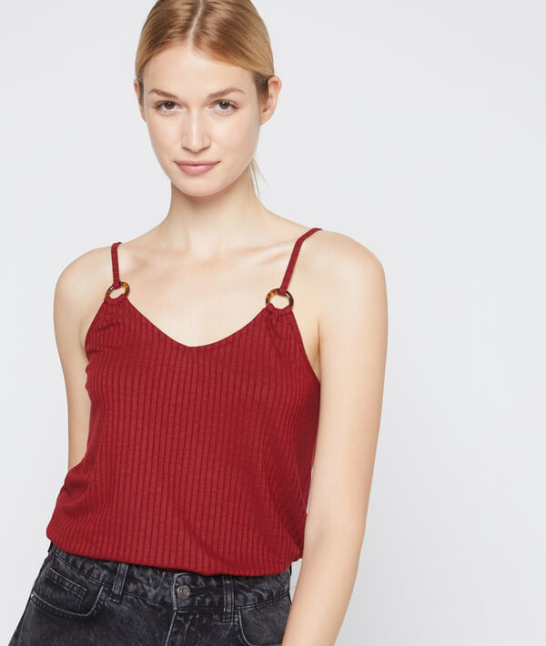 Camiseta acanalada con hebillas Camiseta acanalada con hebillas