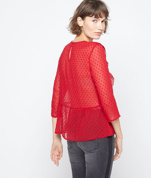 Blusa transparente de plumetis Blusa transparente de plumetis