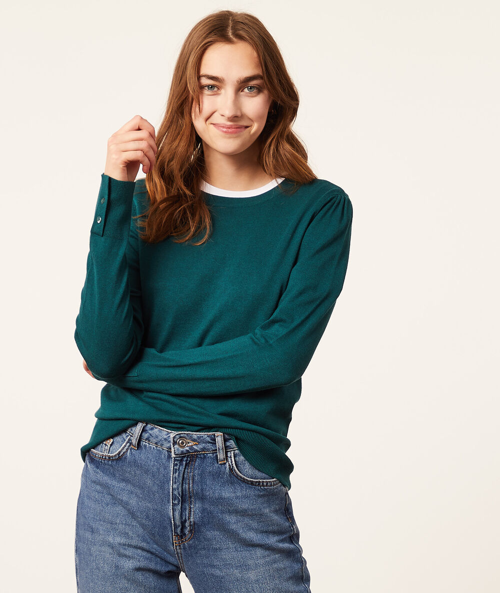 Jersey de punto fino verde.