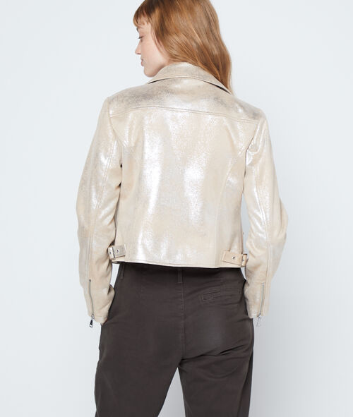 Chaqueta biker efecto metalizado Chaqueta biker efecto metalizado