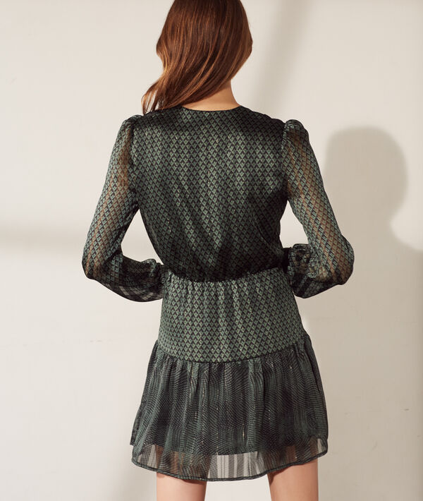Robe cache-cœur imprimé géométrique Robe cache-cœur imprimé géométrique