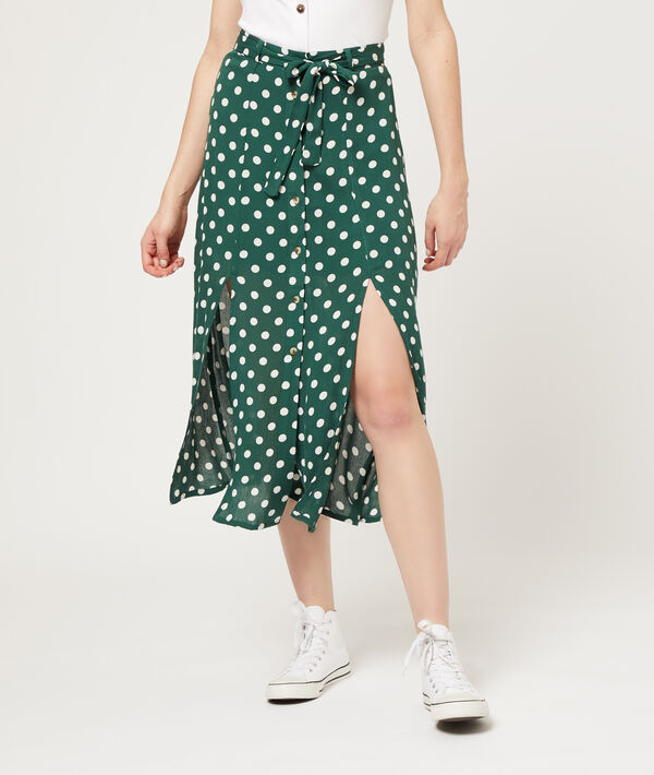 Falda midi estampado de lunares Falda midi estampado de lunares